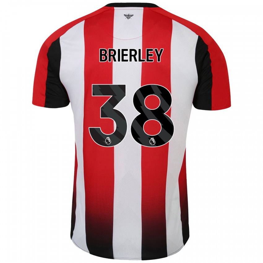 Bambino Maglia Ethan Brierley #38 Rosso Bianco Kit Gara Home 2024/25 Maglietta