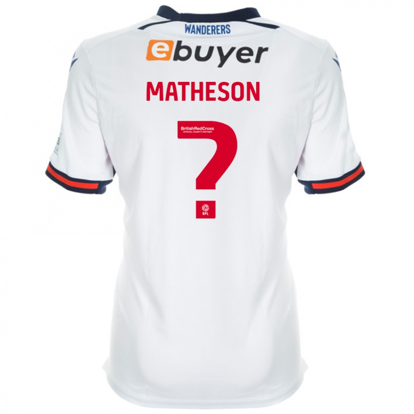 Bambino Maglia Luke Matheson #0 Bianco Kit Gara Home 2024/25 Maglietta