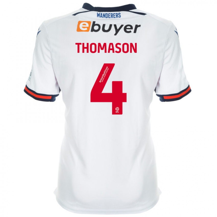 Bambino Maglia George Thomason #4 Bianco Kit Gara Home 2024/25 Maglietta