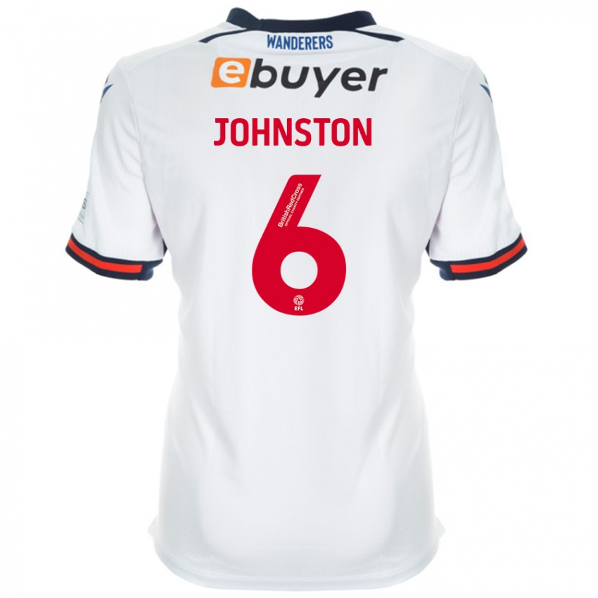 Bambino Maglia George Johnston #6 Bianco Kit Gara Home 2024/25 Maglietta