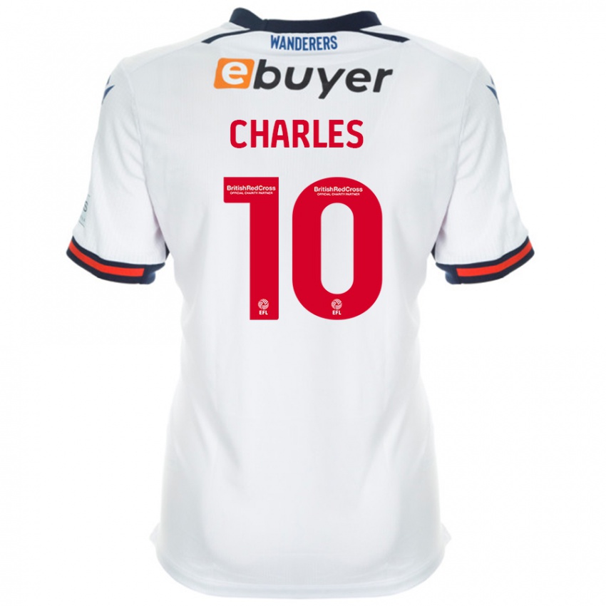 Bambino Maglia Dion Charles #10 Bianco Kit Gara Home 2024/25 Maglietta