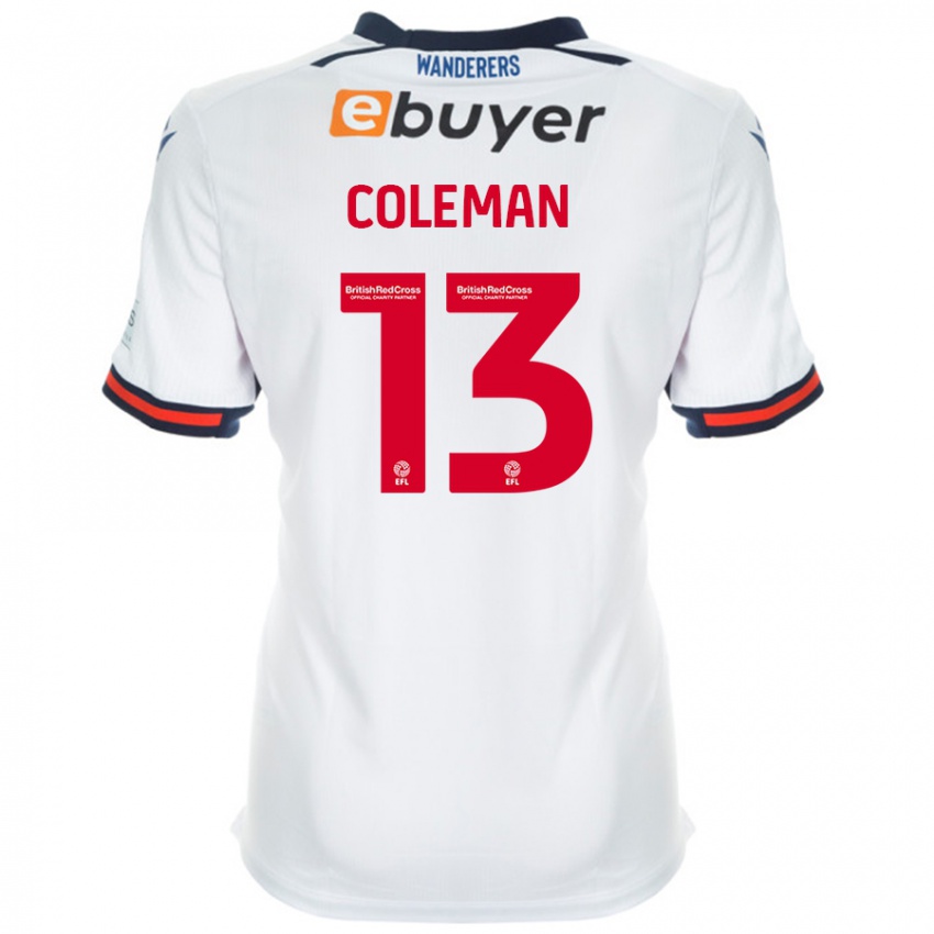 Bambino Maglia Joel Coleman #13 Bianco Kit Gara Home 2024/25 Maglietta