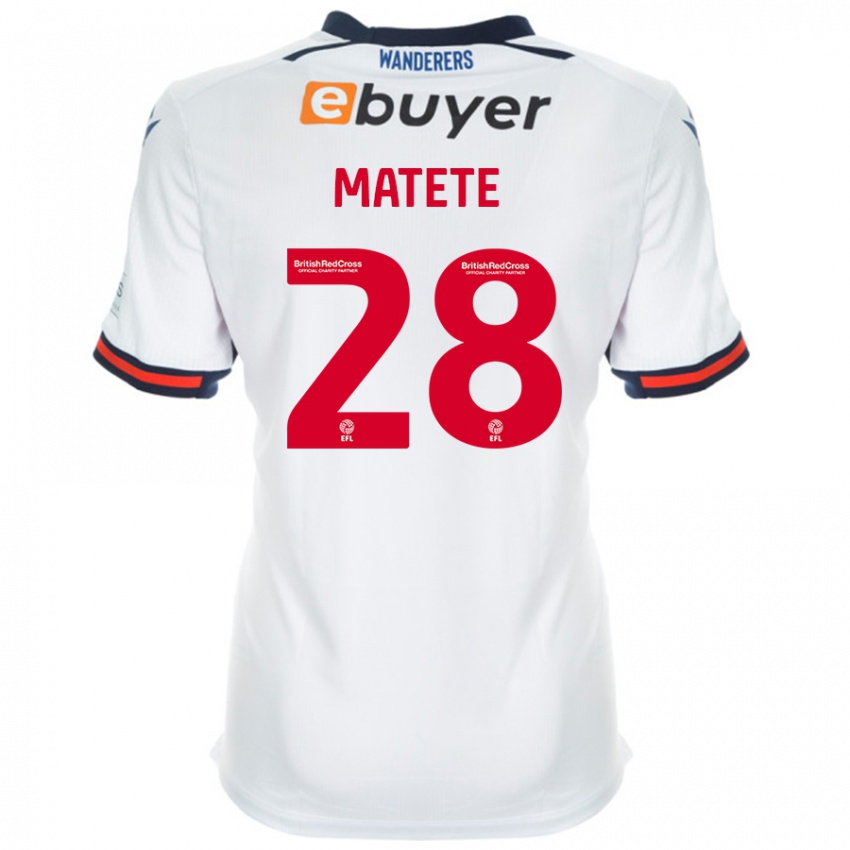 Bambino Maglia Jay Matete #28 Bianco Kit Gara Home 2024/25 Maglietta