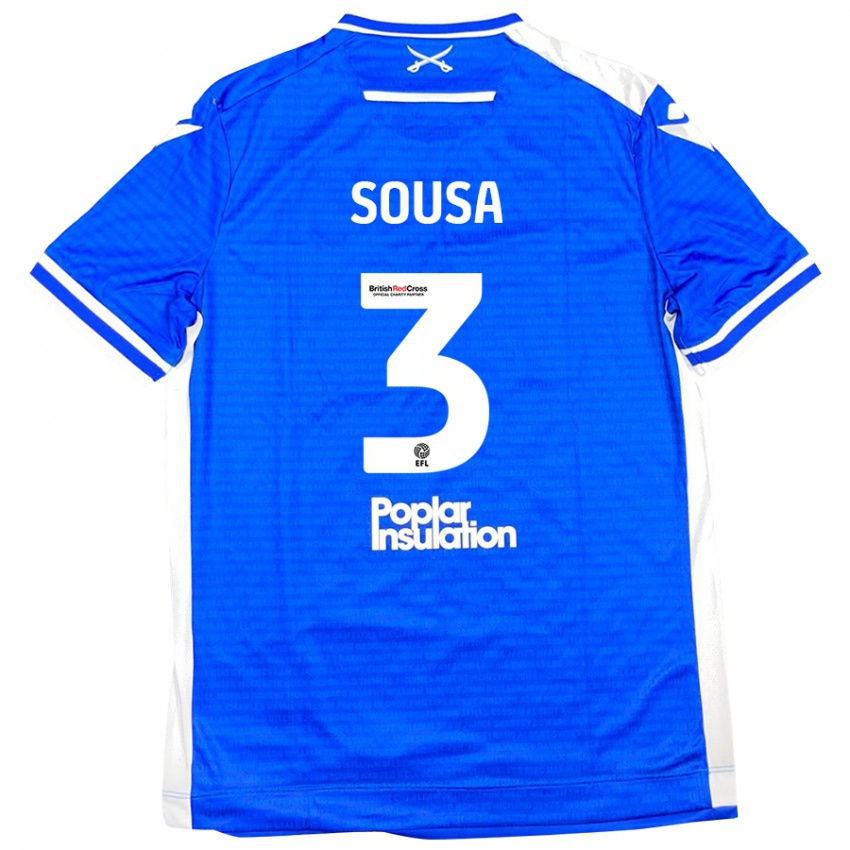 Bambino Maglia Lino Sousa #3 Blu Bianco Kit Gara Home 2024/25 Maglietta