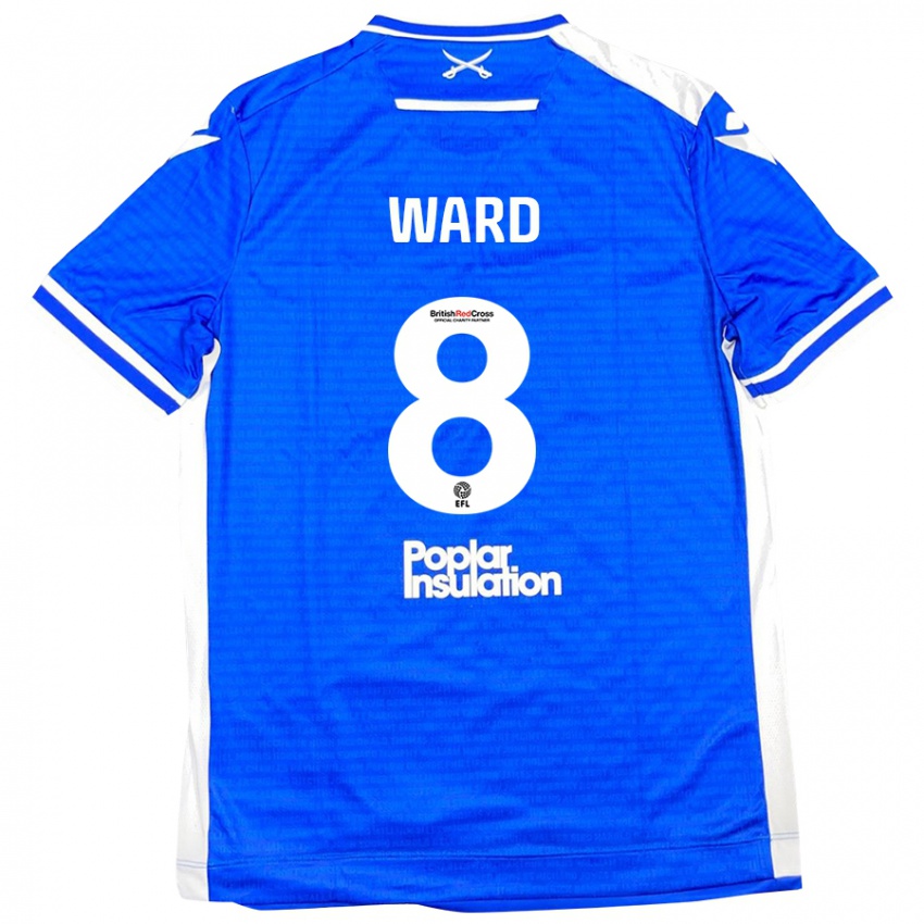 Bambino Maglia Grant Ward #8 Blu Bianco Kit Gara Home 2024/25 Maglietta