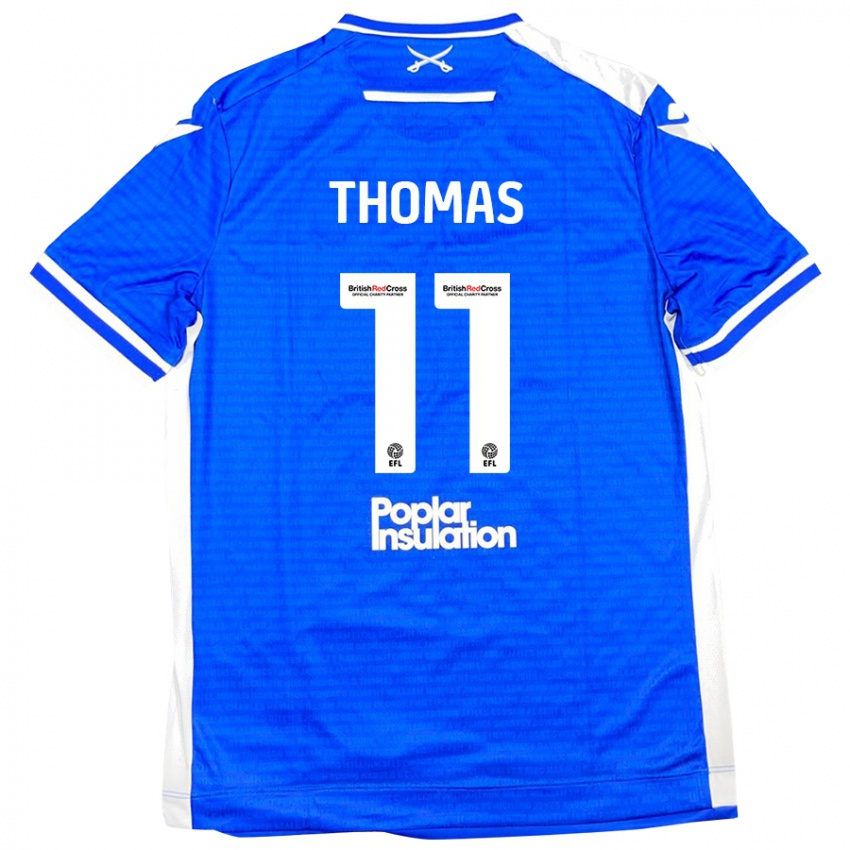 Bambino Maglia Luke Thomas #11 Blu Bianco Kit Gara Home 2024/25 Maglietta