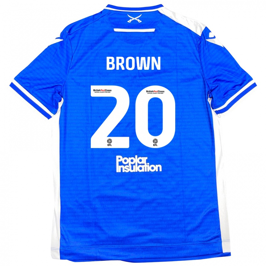 Bambino Maglia Jevani Brown #20 Blu Bianco Kit Gara Home 2024/25 Maglietta