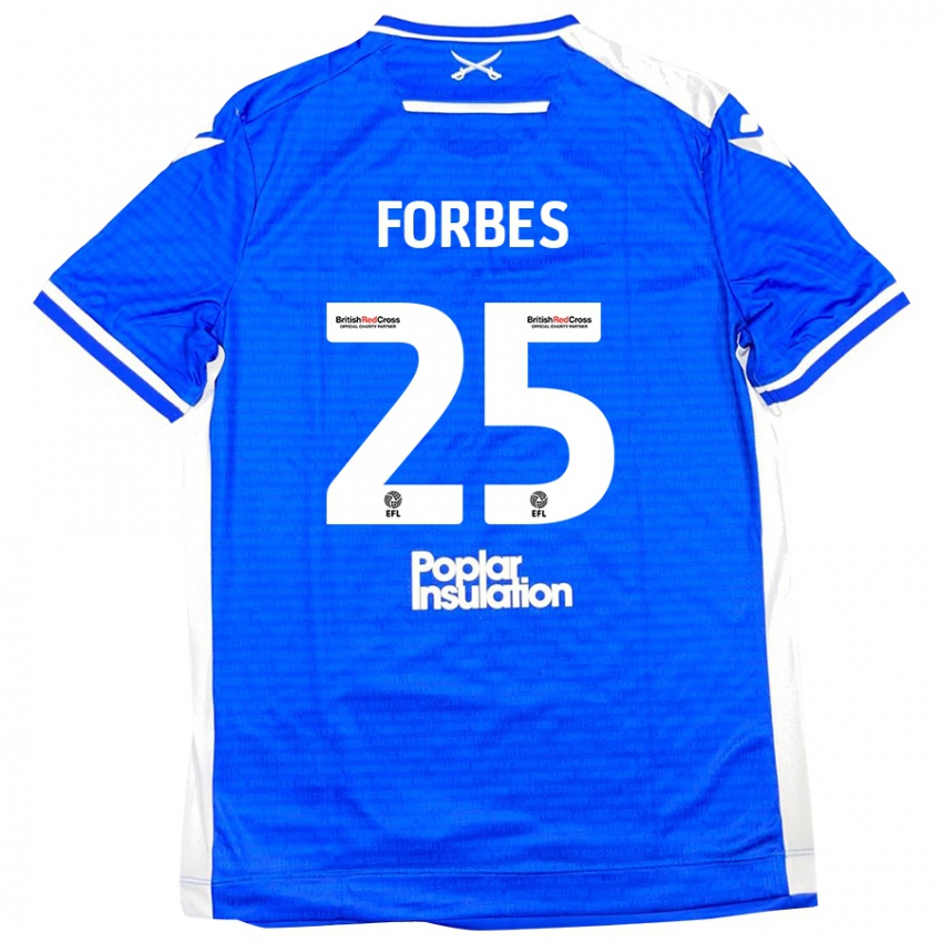 Bambino Maglia Michael Forbes #25 Blu Bianco Kit Gara Home 2024/25 Maglietta