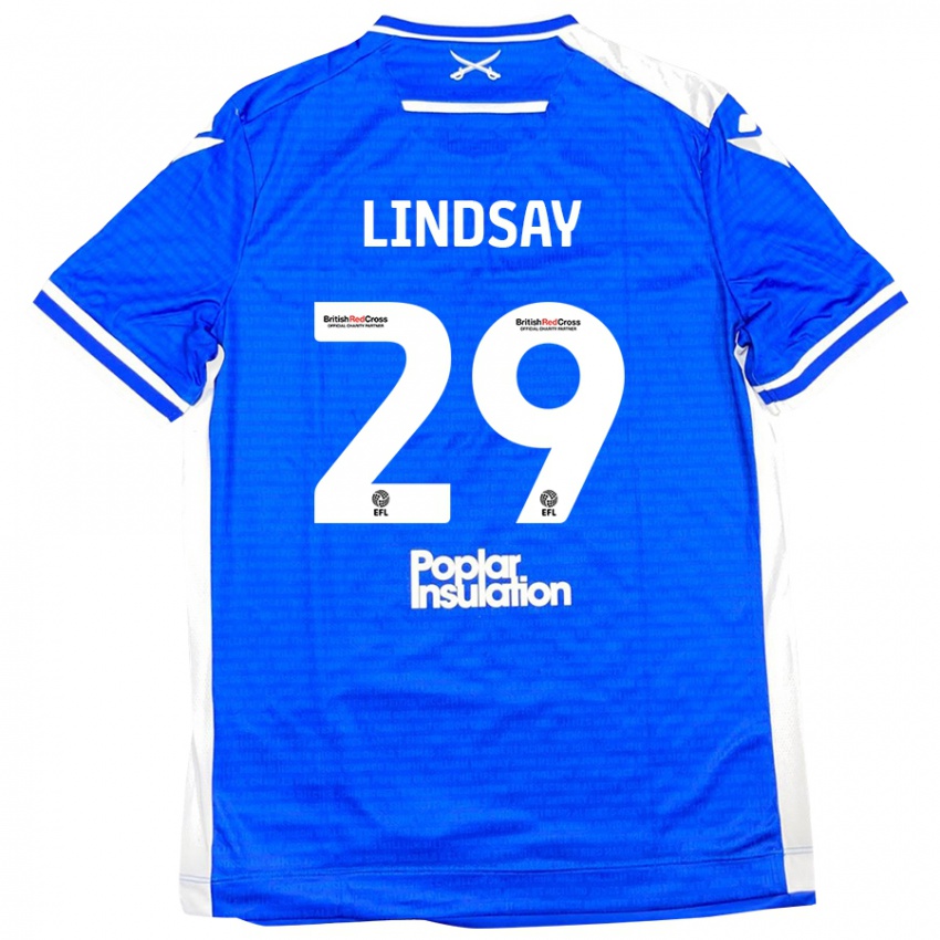 Bambino Maglia Jamie Lindsay #29 Blu Bianco Kit Gara Home 2024/25 Maglietta