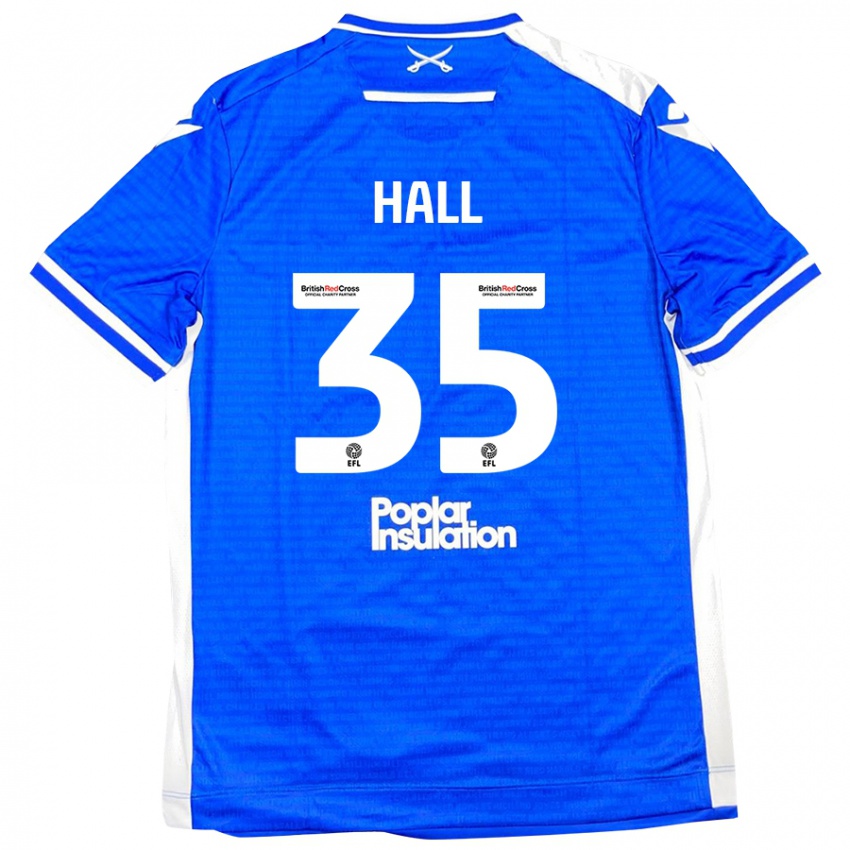 Bambino Maglia Matt Hall #35 Blu Bianco Kit Gara Home 2024/25 Maglietta