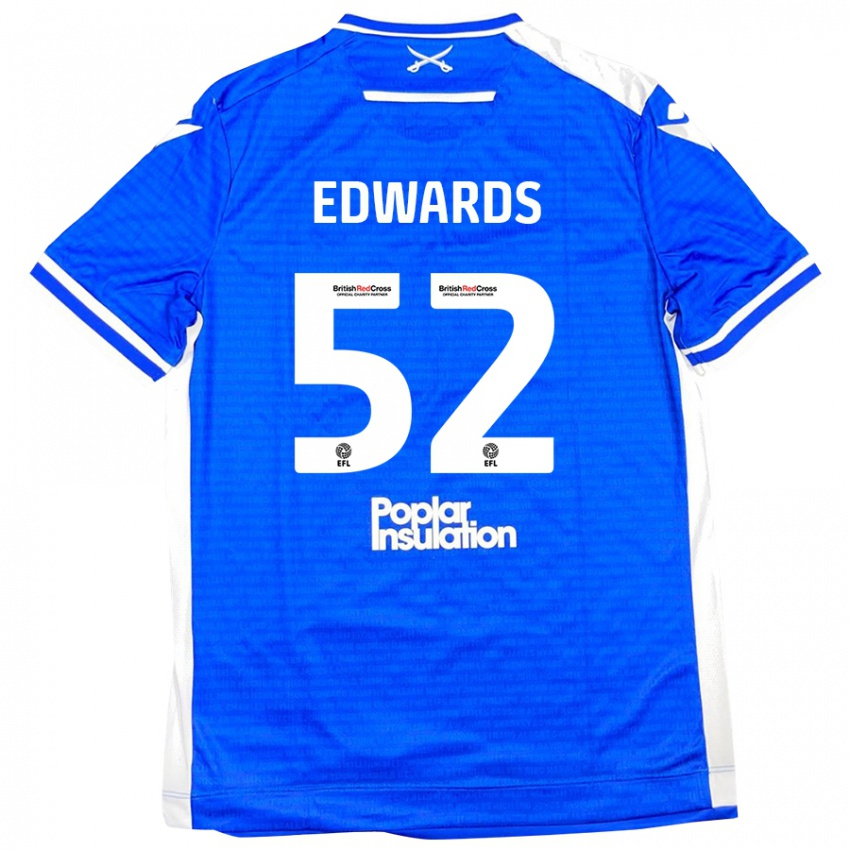 Bambino Maglia Max Edwards #52 Blu Bianco Kit Gara Home 2024/25 Maglietta