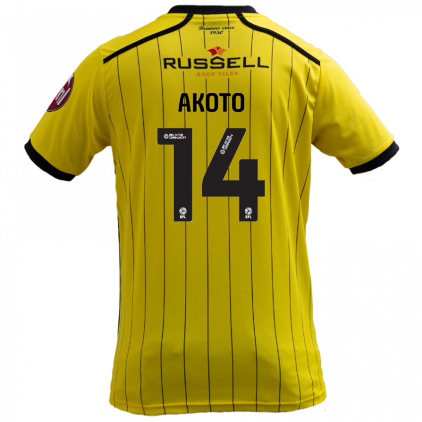 Bambino Maglia Nick Akoto #14 Giallo Kit Gara Home 2024/25 Maglietta