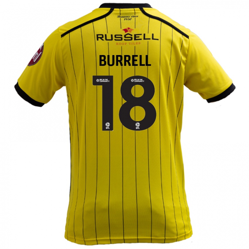 Bambino Maglia Rumarn Burrell #18 Giallo Kit Gara Home 2024/25 Maglietta