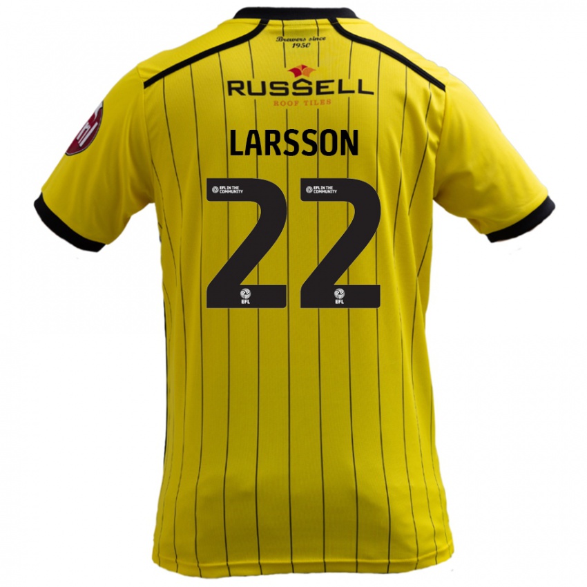 Bambino Maglia Julian Larsson #22 Giallo Kit Gara Home 2024/25 Maglietta