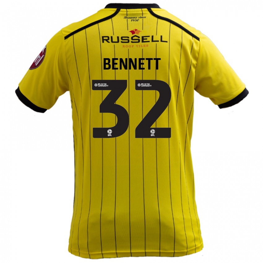 Bambino Maglia Mason Bennett #32 Giallo Kit Gara Home 2024/25 Maglietta