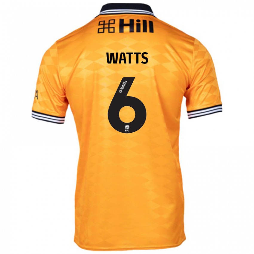 Bambino Maglia Kell Watts #6 Arancione Kit Gara Home 2024/25 Maglietta