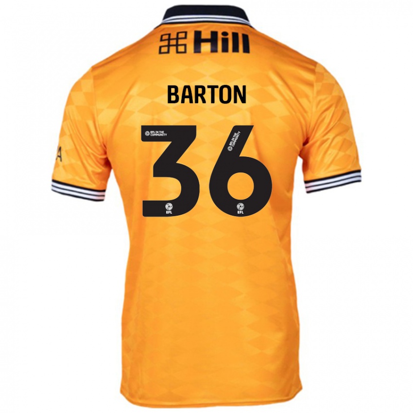 Bambino Maglia Dan Barton #36 Arancione Kit Gara Home 2024/25 Maglietta