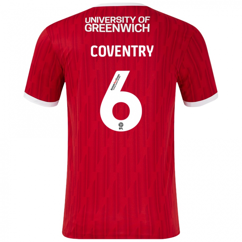 Bambino Maglia Conor Coventry #6 Rosso Bianco Kit Gara Home 2024/25 Maglietta