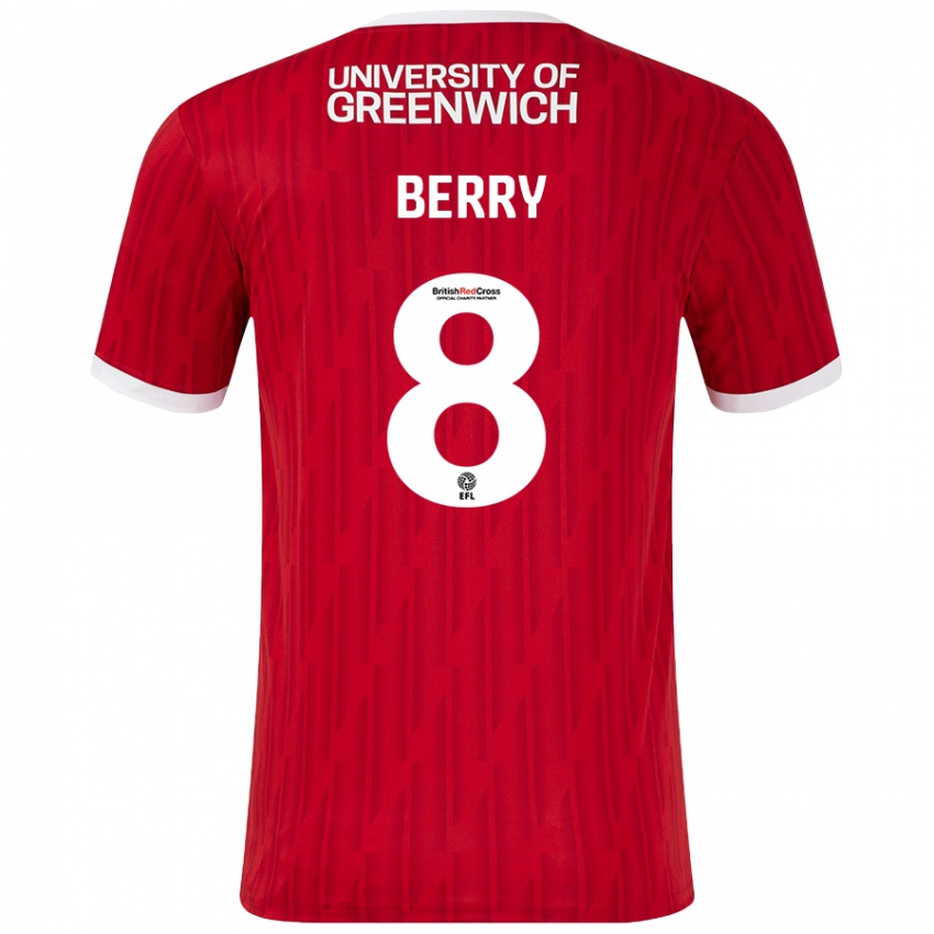 Bambino Maglia Luke Berry #8 Rosso Bianco Kit Gara Home 2024/25 Maglietta