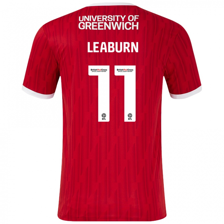 Bambino Maglia Miles Leaburn #11 Rosso Bianco Kit Gara Home 2024/25 Maglietta