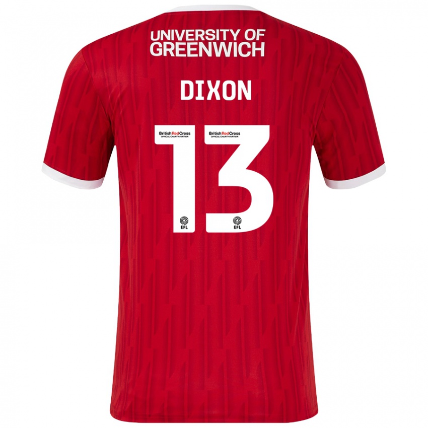 Bambino Maglia Kaheim Dixon #13 Rosso Bianco Kit Gara Home 2024/25 Maglietta