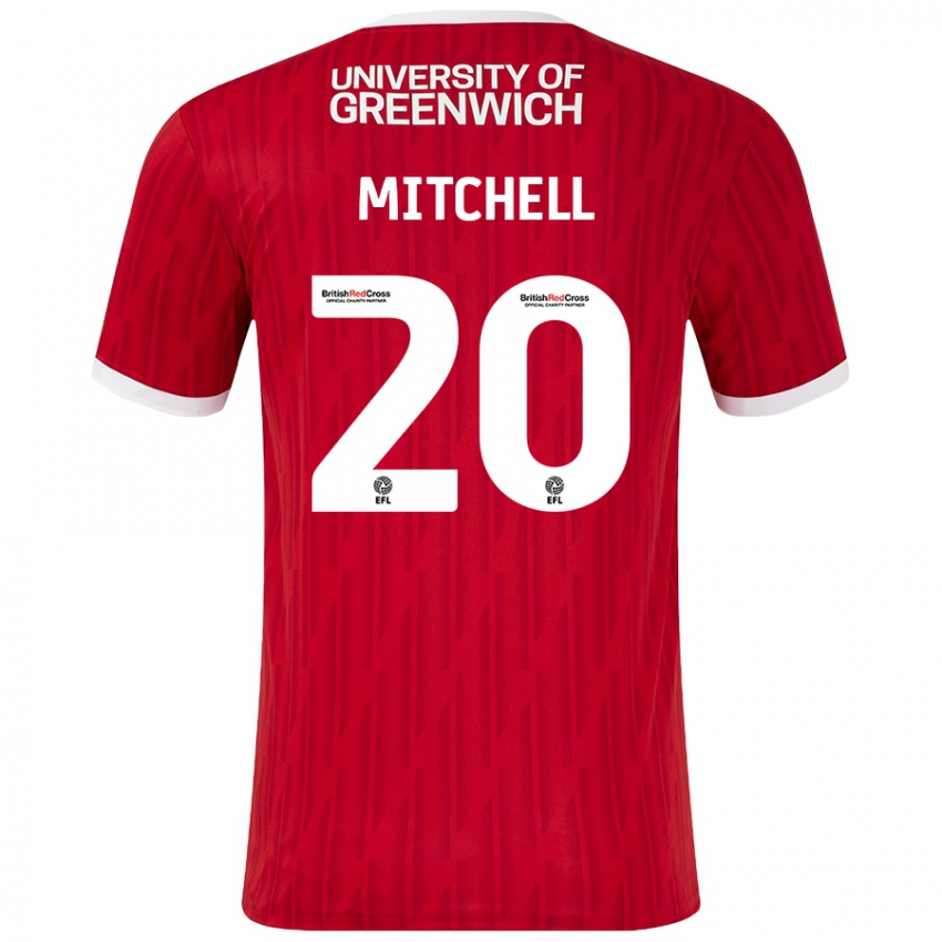 Bambino Maglia Zach Mitchell #20 Rosso Bianco Kit Gara Home 2024/25 Maglietta