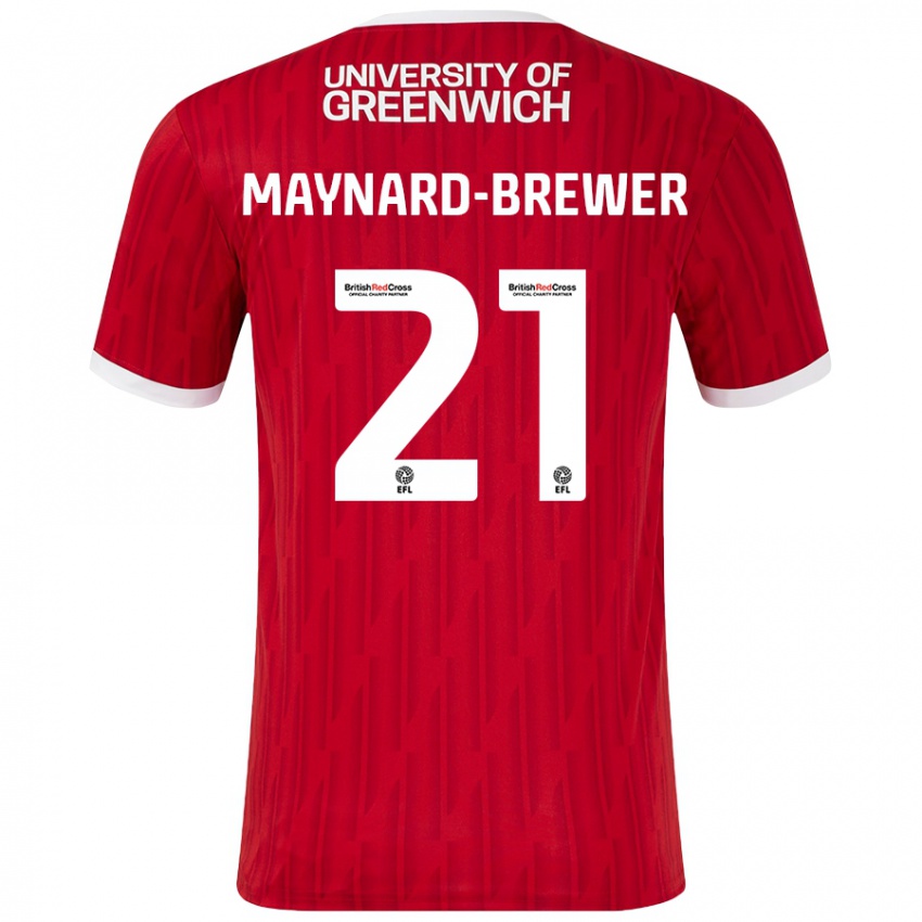 Bambino Maglia Ashley Maynard-Brewer #21 Rosso Bianco Kit Gara Home 2024/25 Maglietta