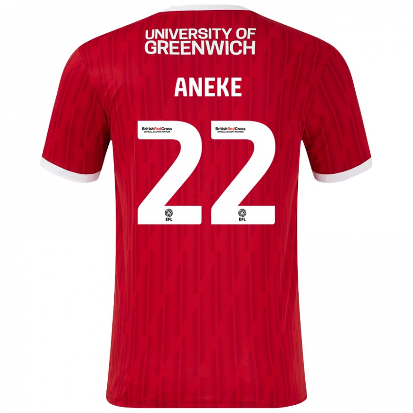 Bambino Maglia Chuks Aneke #22 Rosso Bianco Kit Gara Home 2024/25 Maglietta