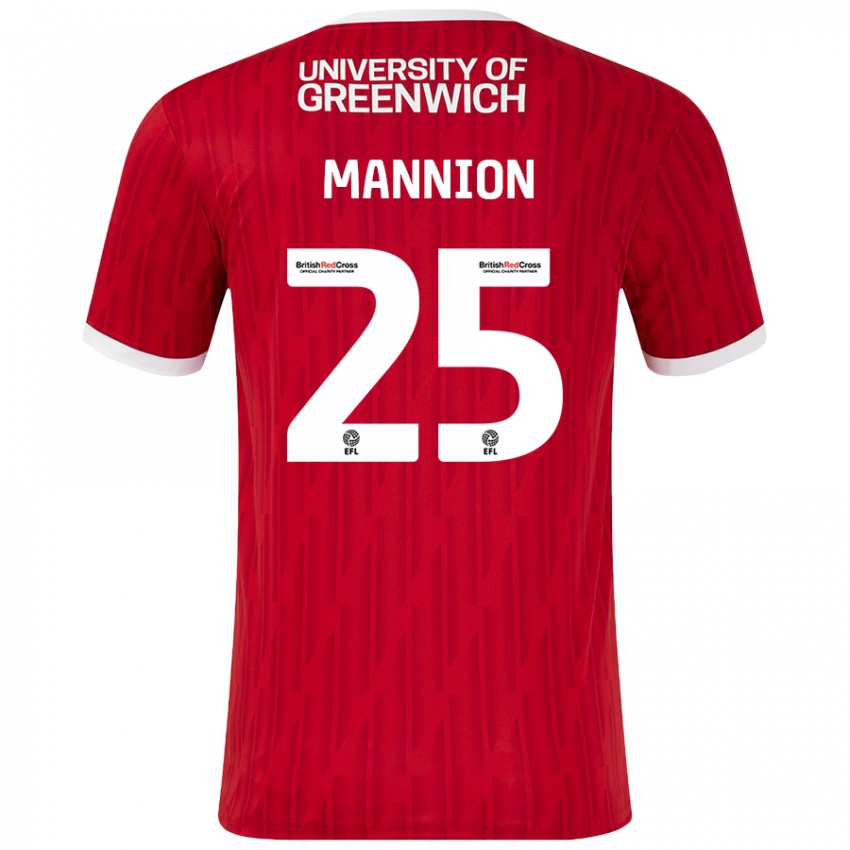 Bambino Maglia Will Mannion #25 Rosso Bianco Kit Gara Home 2024/25 Maglietta