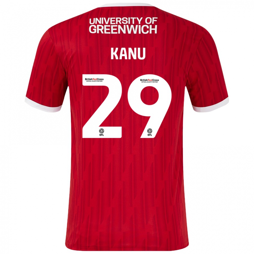 Bambino Maglia Daniel Kanu #29 Rosso Bianco Kit Gara Home 2024/25 Maglietta