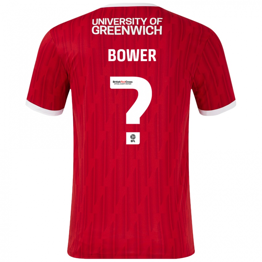 Bambino Maglia Toby Bower #0 Rosso Bianco Kit Gara Home 2024/25 Maglietta