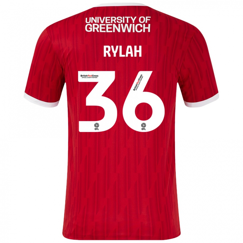 Bambino Maglia Henry Rylah #36 Rosso Bianco Kit Gara Home 2024/25 Maglietta