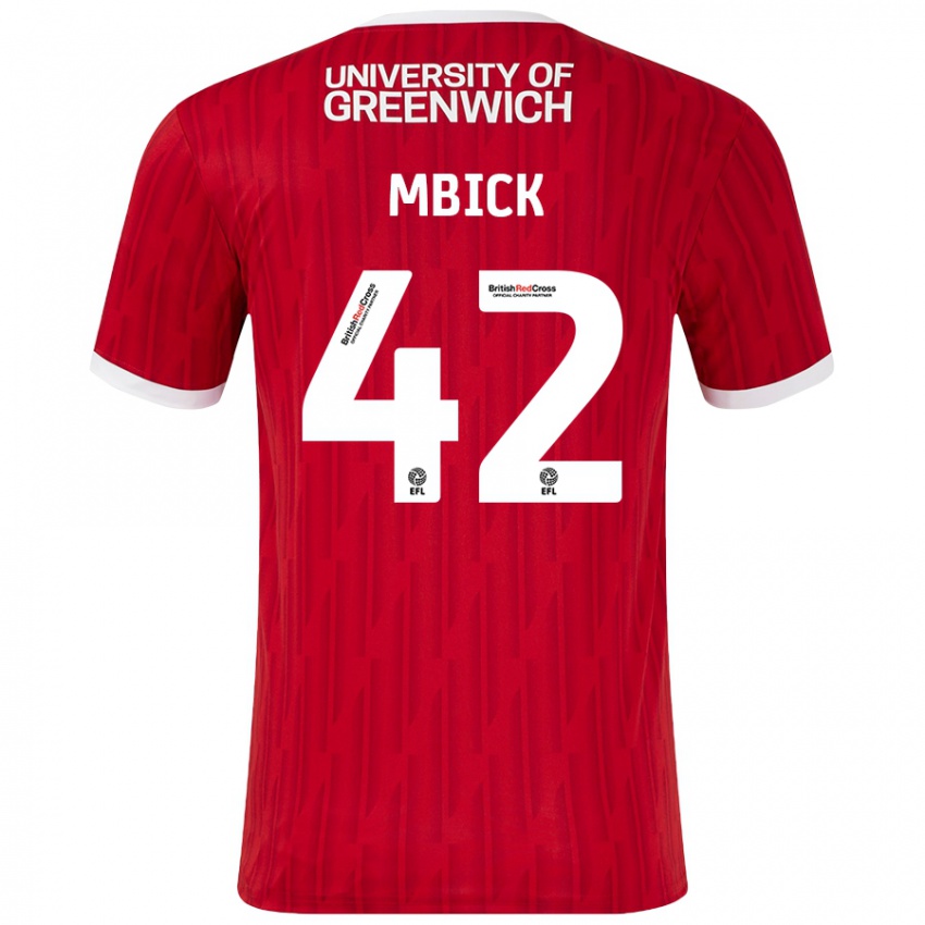 Bambino Maglia Micah Mbick #42 Rosso Bianco Kit Gara Home 2024/25 Maglietta