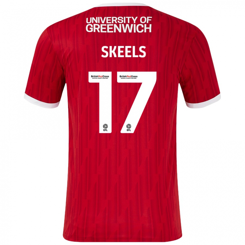 Bambino Maglia Kiera Skeels #17 Rosso Bianco Kit Gara Home 2024/25 Maglietta