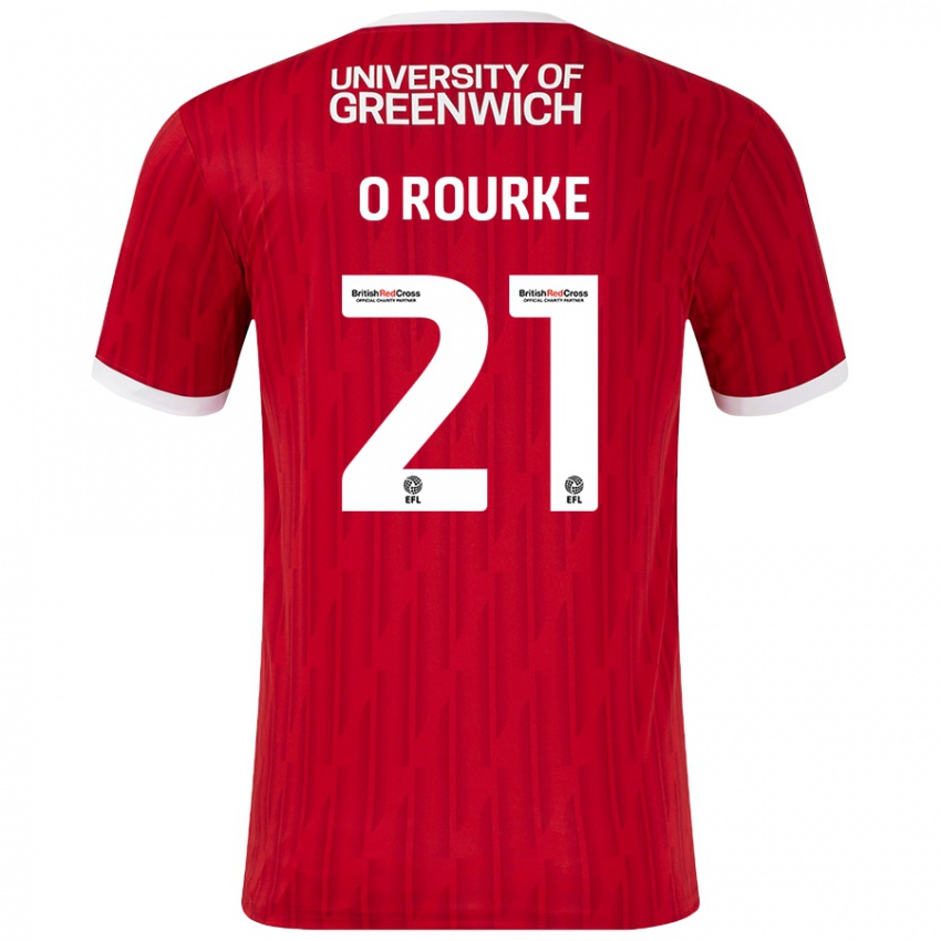 Bambino Maglia Sophie O'rourke #21 Rosso Bianco Kit Gara Home 2024/25 Maglietta