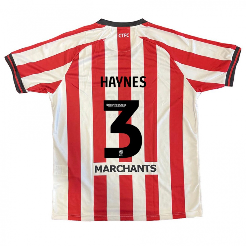 Bambino Maglia Ryan Haynes #3 Rosso Bianco Kit Gara Home 2024/25 Maglietta