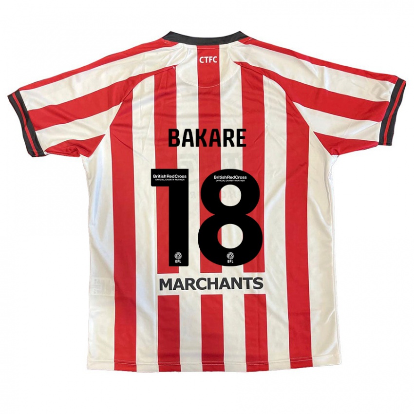 Bambino Maglia Ibrahim Bakare #18 Rosso Bianco Kit Gara Home 2024/25 Maglietta