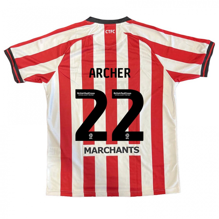 Bambino Maglia Ethon Archer #22 Rosso Bianco Kit Gara Home 2024/25 Maglietta