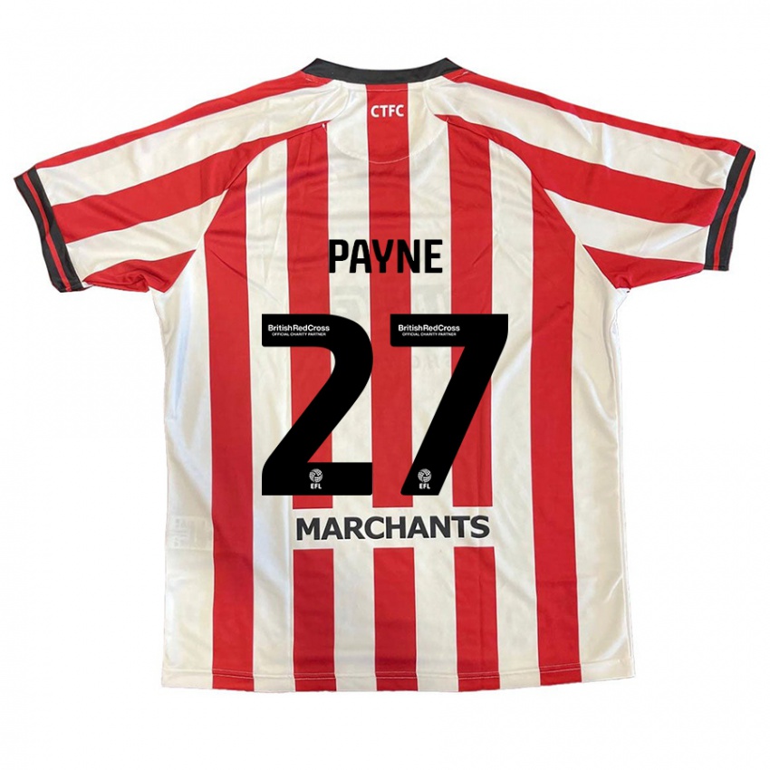 Bambino Maglia Lewis Payne #27 Rosso Bianco Kit Gara Home 2024/25 Maglietta