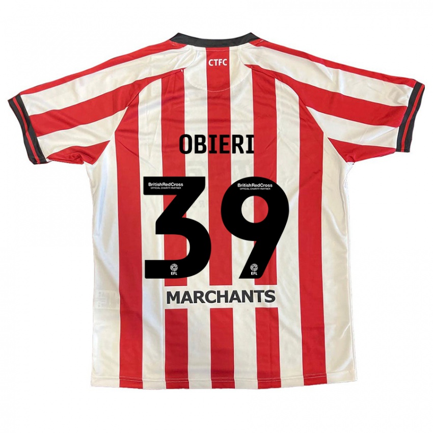 Bambino Maglia Sopuruchukwu Obieri #39 Rosso Bianco Kit Gara Home 2024/25 Maglietta