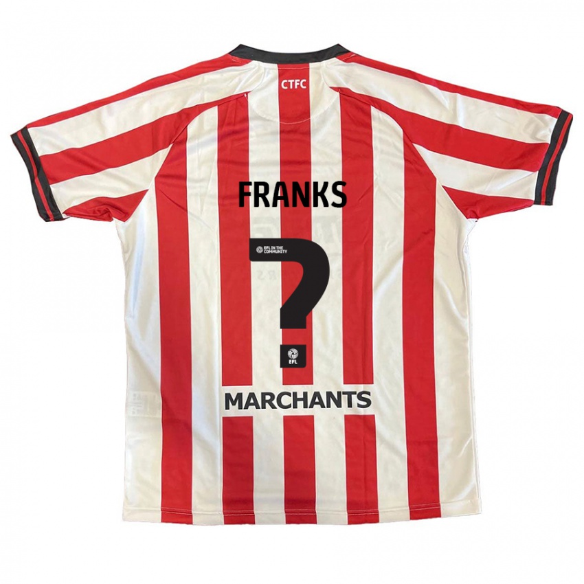 Bambino Maglia Jude Franks #0 Rosso Bianco Kit Gara Home 2024/25 Maglietta