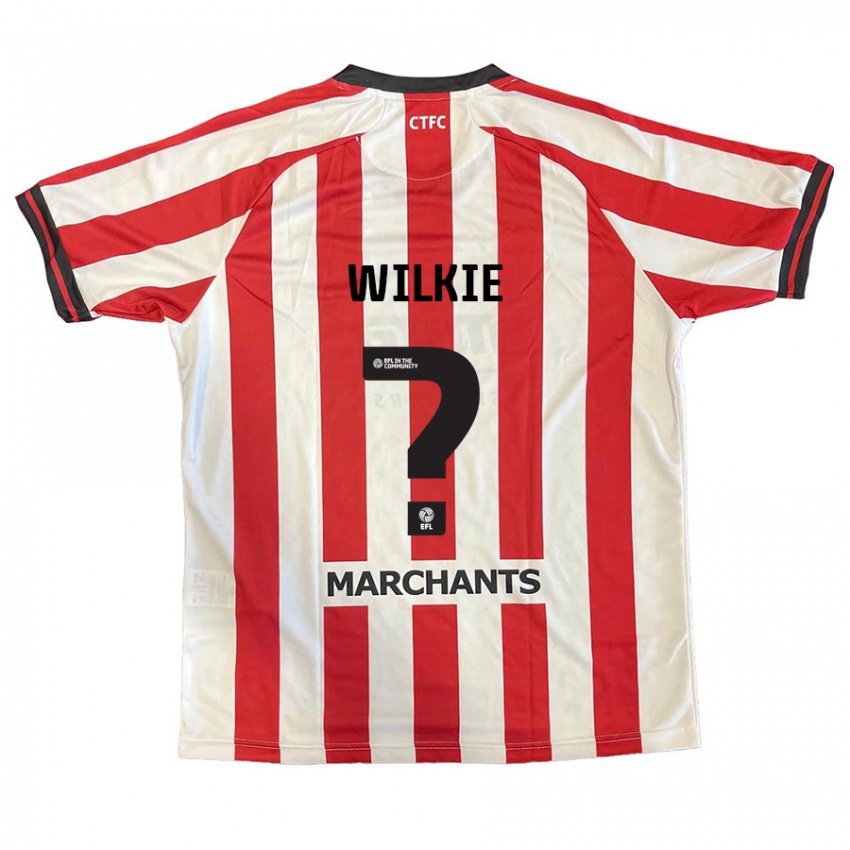 Bambino Maglia Alex Wilkie #0 Rosso Bianco Kit Gara Home 2024/25 Maglietta