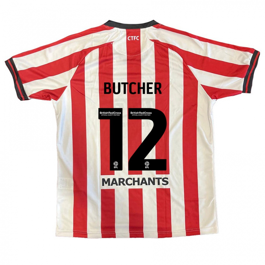 Bambino Maglia Henna Butcher #12 Rosso Bianco Kit Gara Home 2024/25 Maglietta