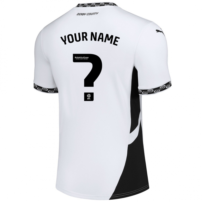 Bambino Maglia Il Tuo Nome #0 Bianco Nero Kit Gara Home 2024/25 Maglietta