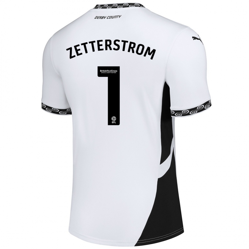 Bambino Maglia Jacob Widell Zetterström #1 Bianco Nero Kit Gara Home 2024/25 Maglietta