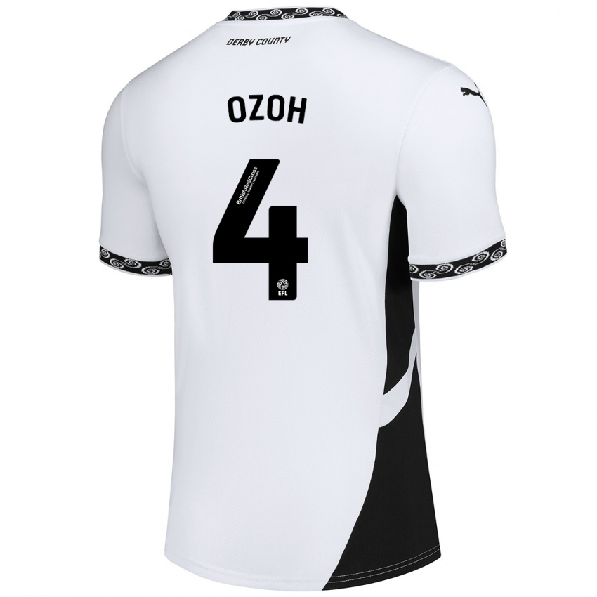 Bambino Maglia David Ozoh #4 Bianco Nero Kit Gara Home 2024/25 Maglietta