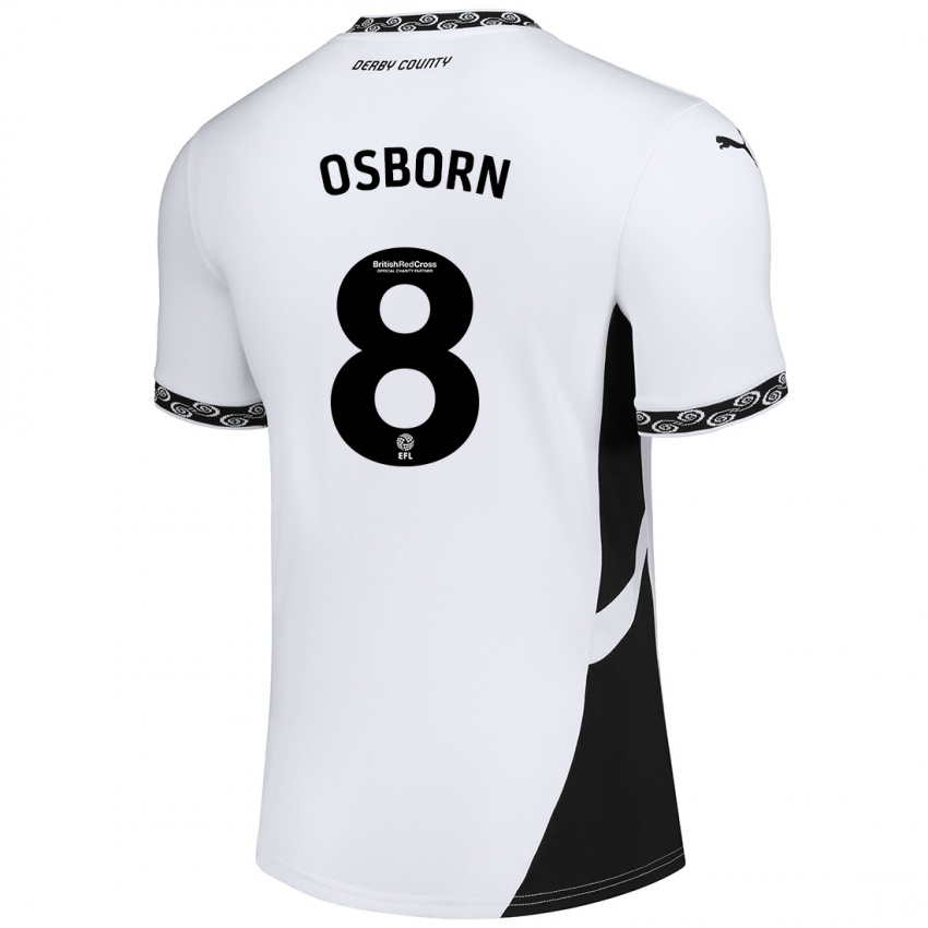 Bambino Maglia Ben Osborn #8 Bianco Nero Kit Gara Home 2024/25 Maglietta