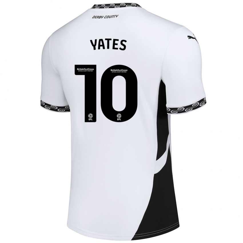 Bambino Maglia Jerry Yates #10 Bianco Nero Kit Gara Home 2024/25 Maglietta