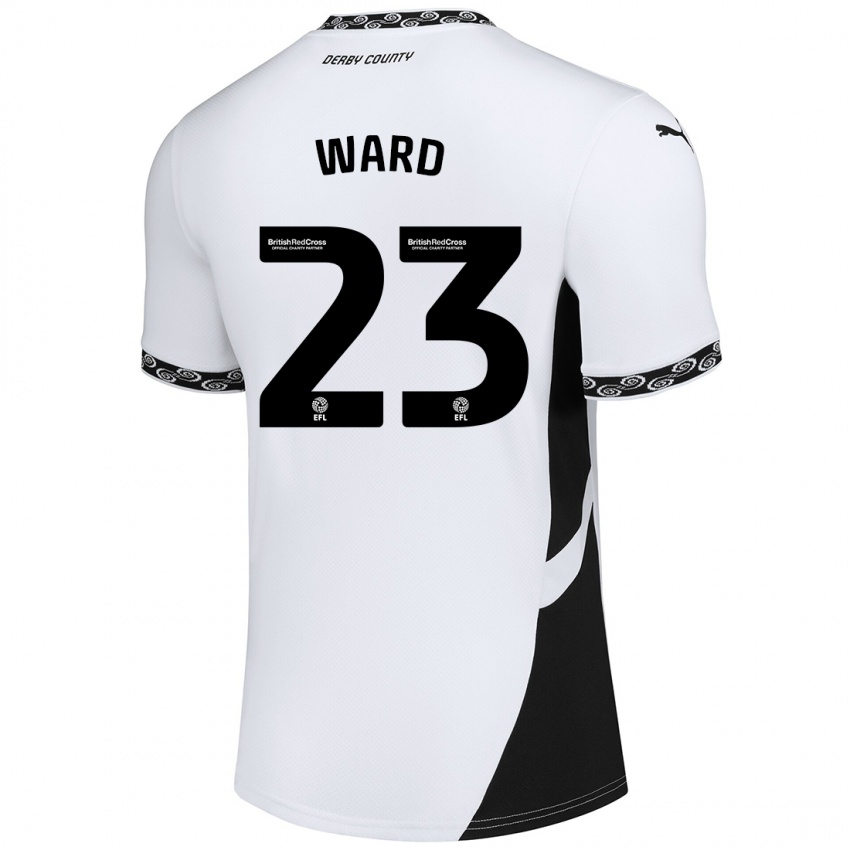 Bambino Maglia Joe Ward #23 Bianco Nero Kit Gara Home 2024/25 Maglietta