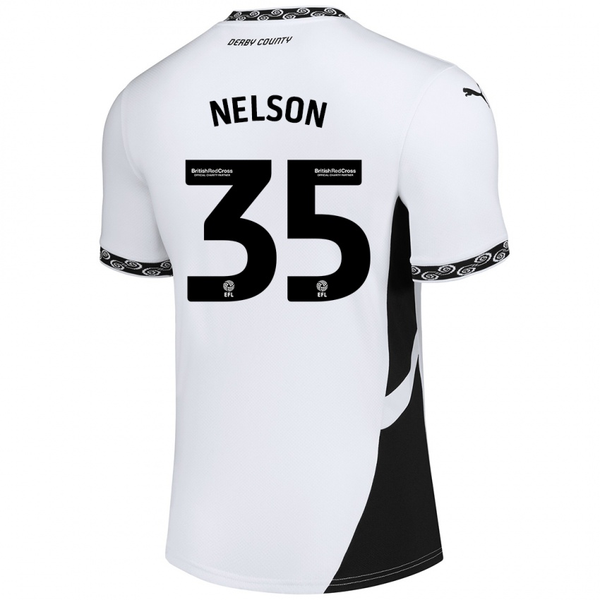 Bambino Maglia Curtis Nelson #35 Bianco Nero Kit Gara Home 2024/25 Maglietta